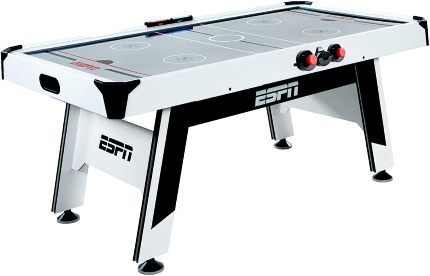 72'' Indoor High-Gloss Air Powered Hockey Arcade Game Table with Table Tennis Conversion Top, LED Scorer with Sounds, and Accessory Holder