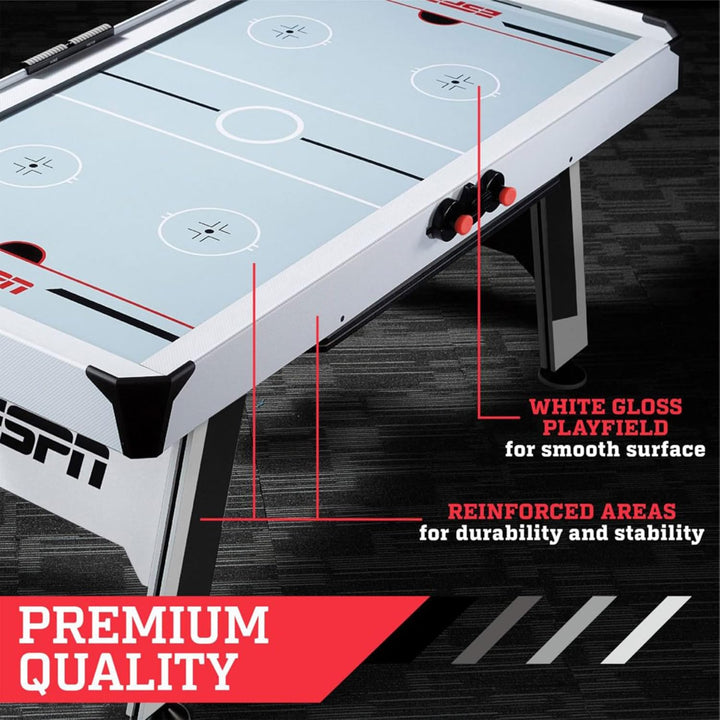 72'' Indoor High-Gloss Air Powered Hockey Arcade Game Table with Table Tennis Conversion Top, LED Scorer with Sounds, and Accessory Holder