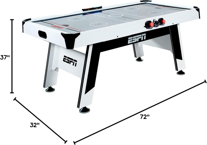 72'' Indoor High-Gloss Air Powered Hockey Arcade Game Table with Table Tennis Conversion Top, LED Scorer with Sounds, and Accessory Holder