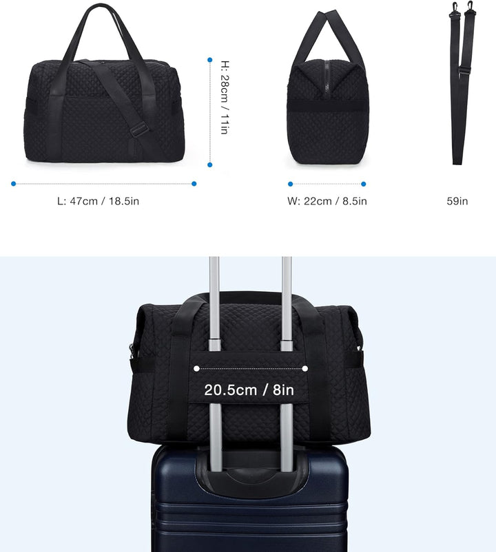 Large Gym Bag with Yoga Mat Buckle, Weekender Overnight Bag for Women, Travel Duffle Bag for Travel Essentials, Carry on Tote Bag Hospital Bag for Labor and Delivery