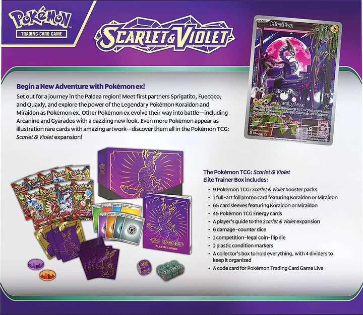 Pokemon Trading Card Game: Scarlet & Violet Elite Trainer Box - Easy to Play (Red or Purple)