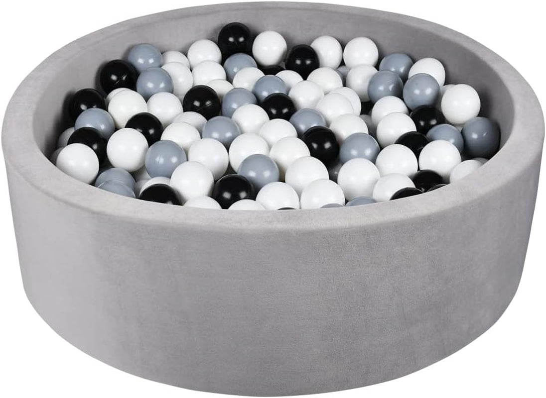 Airwitty Ball Pit with 2Pcs Covers- Fun Santa, Sigh, Coming down Chimney & aving Presents. Soft, Thick Foam, Machine Washab (Balls Not Included) , Anti-Wrink for Babies(Gray + Blue Christmas)