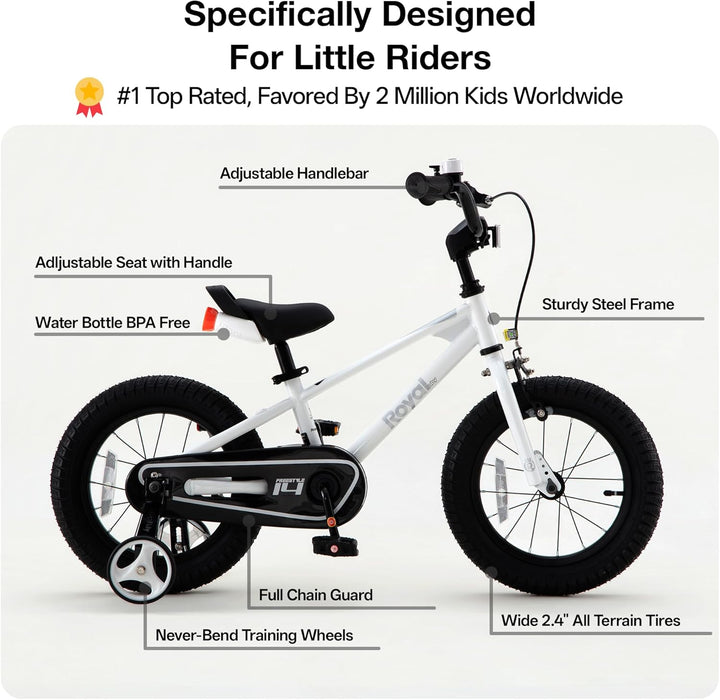 Kids Bike Freestyle Classic 12 14 16 18 Inch Children Bicycle for Ages 3-10 Years Toddler to Big Kids